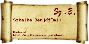 Szkalka Benjámin névjegykártya